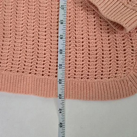 Talbots Lambswool Open Knit Crew Neck Sweater Peach sz Mp - Picture 7 of 8